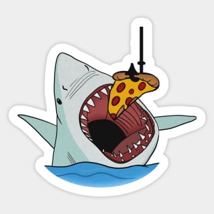 Shark Eating Pizza Funny, Pizza Lover Sticker